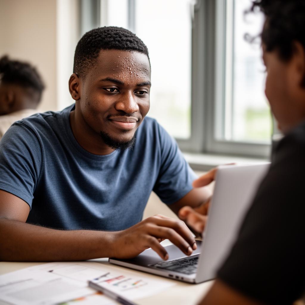 Nigerian developer proudly presenting prompt engineering work.